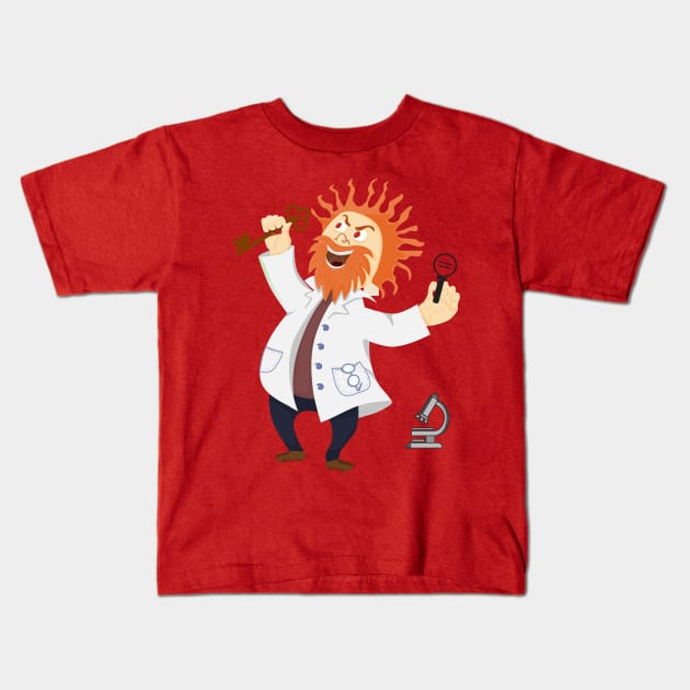 Crazy Scientist Kids T-Shirt by IoannaS